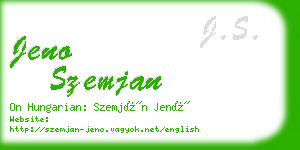 jeno szemjan business card